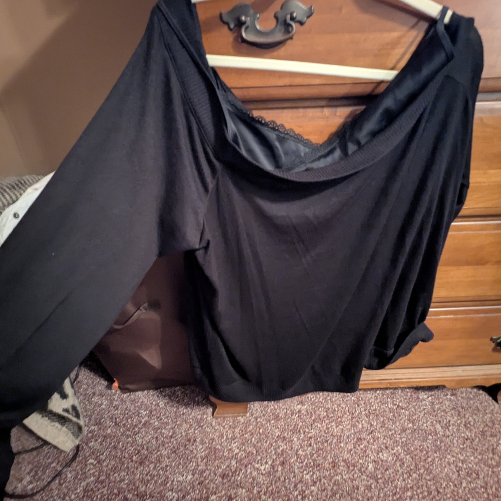 Lane Bryant Off The Shoulder Black Sweater